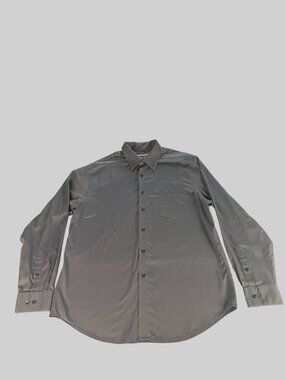 Van Heusen Traveler Men's Fitted Non Iron Dress Shirt Gray 17.5 34/35